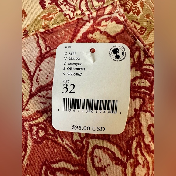 NWT Free People Youthquake Printed Crop Flare Jeans size 32 - Picture 6 of 8